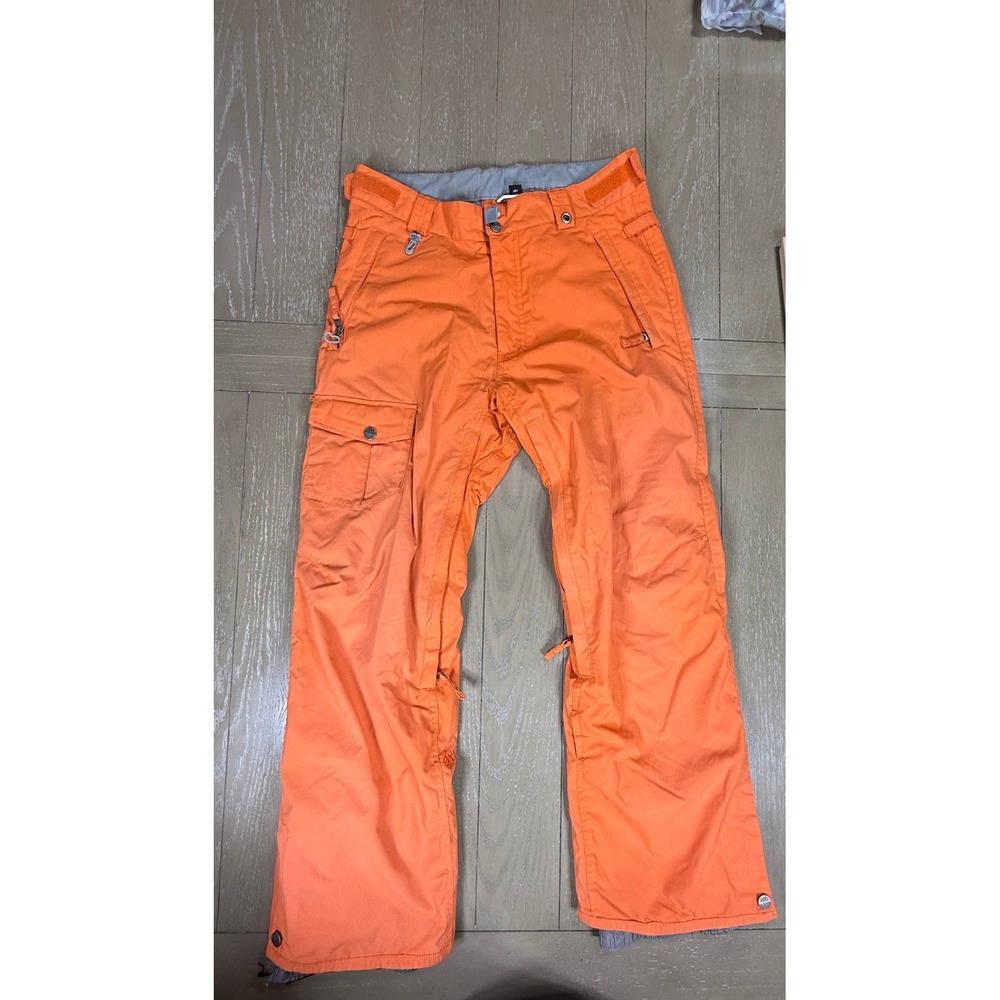 686 Manual Snow Pants Mens Medium Orange infiDRY Waterproof Insulated Cargo